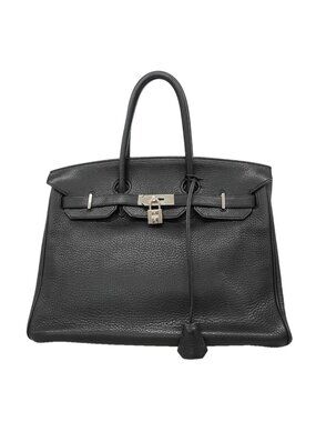 Hermes Handbag Birkin 35 Togo Black Silver